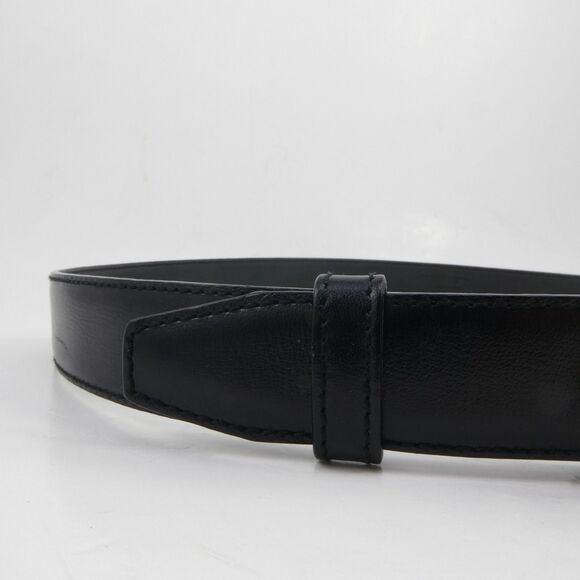 Vtg Salvatore Ferragamo Italy Gold Tone Gancini Buckle Black Leather Belt 236091 main image 13